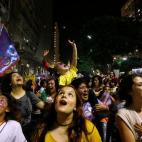 Demonstrators attend a protest against rape and violence against women in Rio de Janeiro, Brazil, June 1, 2016. REUTERS/Ricardo Moraes