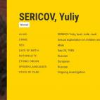 Ficha de Yuliy Sericov