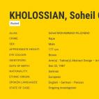 Ficha de Soheil Omid Kholossian