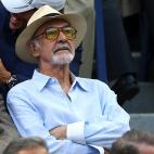 NEW YORK, NY - SEPTEMBER 11: Actor Sean Connery attend the Men's Singles Semifinals match between Novak Djokovic of Serbia and Marin Cilic of Croatia on Day Twelve of the 2015 US Open at the USTA Billie Jean King National Tennis Center on Septe...