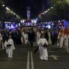 Un momento de la procesión del Divino Cautivo en el centro de Madrid, una de las programadas dentro de la Semana Santa de la capital.
