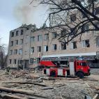 Secuelas de una explosión en Kiev