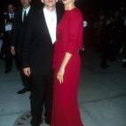 Con su entonces pareja, Ethan Hawke, en la fiesta después de los Oscar de Vanity Fair