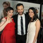 Lena Dunham, director Judd Apatow and actress Aubrey Plaza attend the premiere of "This Is 40" at Grauman's Chinese Theatre on Dec. 12, 2012, in Hollywood.