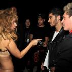 NEW YORK, NY - AUGUST 25: (EXCLUSIVE COVERAGE) Lady Gaga and One Direction attend the 2013 MTV Video Music Awards at the Barclays Center on August 25, 2013 in the Brooklyn borough of New York City. (Photo by Kevin Mazur/WireImage for MTV)