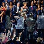 NEW YORK, NY - AUGUST 25: Nile Rodgers, Pharrell Williams, Taylor Swift, and Daft Punk appear onstage during the 2013 MTV Video Music Awards at the Barclays Center on August 25, 2013 in the Brooklyn borough of New York City. (Photo by Neilson ...