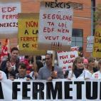 Pancartas contra Segolen en esta marcha del día del Trabajo en Francia