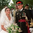 En su boda con el rey Abdullah II, el 10 de junio de 1993 en el Palacio Real de Amman (Jordania).