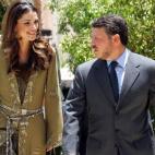 Llegando al Palacio al-Zahran en Amman con su marido el 22 de mayo de 2006.