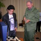 Con el presidente cubano Fidel Castro en La Habana.