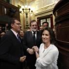 Rajoy llega al hemiciclo unos minutos antes de la votaci&oacute;n.