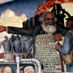 Fresco de Diego Rivera en el que se ve a Marx hablando a los pueblos de Am&eacute;rica Latina. Se encuentra en el Palacio del Gobierno de M&eacute;xico.&nbsp;


