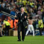 Real Madrid's Carlo Ancelotti celebrates after the game
