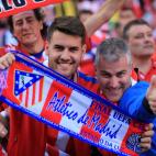 Atletico Madrid fans show support for their team in the stands