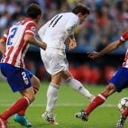 Real Madrid's Gareth Bale has a shot in action