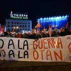 Manifestaci&oacute;n en contra de la Guerra en la Puerta del Sol.