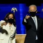 Joe Biden y Kamala Harris, en Wilmington, el 7 de noviembre, durante el acto en el que proclamaron su victoria en las elecciones de EEUU.&nbsp;