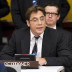 == MANDATORY CREDIT TO 'AFP PHOTO / UNITED NATIONS PHOTOS' == In this image released by the UN October 4, 2011 shows Spanish actor Javier Bardem addresses the General Assembly’s Special Political and Decolonization Committee (or Fourth Committ...