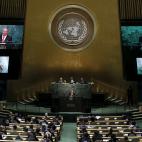 Castro, durante su intervenci&oacute;n en la Asamblea General de la ONU en Nueva York, en septiembre de 2015.