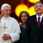 Con el papa Benedicto XVI en el Palacio de la Revoluci&oacute;n. 2012.