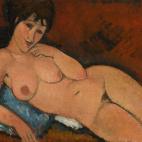 Desnudo sobre un cojín azul, Amedeo Modigliani, 1917