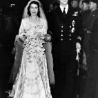 Felipe de Edimburgo en su boda con Isabel II en 1947.