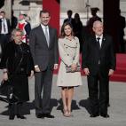 En la recepci&oacute;n en el Palacio Real de Madrid al presidente de Israel, Reuven Rivlin, y a su mujer, Nechama Rivlin.
