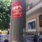 "Cambio del 100% en las medidas de austeridad", en la calle Voukourestiou.