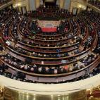 GRAF2620. MADRID, 06/12/2018.- Vista general del hemiciclo del Congreso de los Diputados, durante el discurso del Rey Felipe VI, hoy en la solemne conmemoración del 40 aniversario de la Constitución. EFE/Zipi
