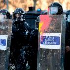 Enfrentamientos con la policía en Barcelona.