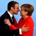 Merkel recibe al presidente francés, Emmanuel Macron