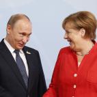 Merkel y el presidente ruso, Vladimir Putin