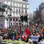La Puerta de Sol, en Madrid, a la llegada de la manifestaci&oacute;n