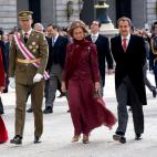 Durante la Pascua Militar junto a los entonces pr&iacute;ncipes Felipe y Letizia, la reina Sof&iacute;a y el presidente Jos&eacute; Luis Rodr&iacute;guez Zapatero.