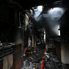 Destrozos en un edificio en Donetsk