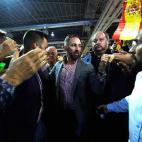 Santiago Abascal, en el acto de apertura de campaña de Vox en Hospitalet