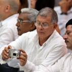 Ricardo Tellez, de la guerrilla colombiana de las FARC, durante la ceremonia en La Habana