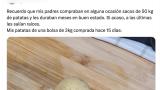 Cuenta lo que le ha ocurrido al comprar patatas y un experto sale a explicar qué ha pasado realmente