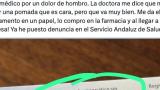 Va al médico con dolor de hombro y acaba poniendo una denuncia en el Servicio Andaluz de Salud por lo que le recetan