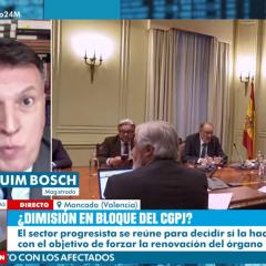 El juez Bosch triunfa con su tajante opinión sobre la situación del Poder Judicial en España