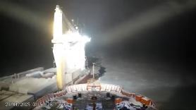 El momento en el que un rompehielos de propulsión nuclear ruso impacta contra un carguero