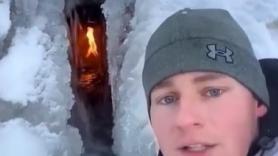 Este chico encuentra una de las 9 llamas eternas naturales del mundo y lo graba todo