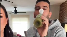 Una influencer le gasta esta broma a su marido y casi le hace vomitar en directo