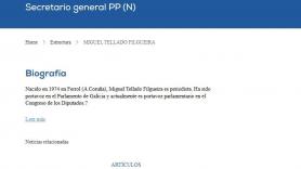 Miguel Tellado actualiza su currículum en la web del PP: ya no es periodista