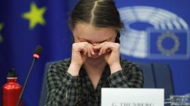 La activista de 16 años Greta Thunberg rompe a llorar en el Parlamento Europeo