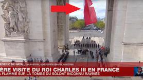 Enorme revuelo en Francia por un detalle en la visita de Carlos III a Francia: la clave, la bandera