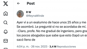 Una profesora arrasa al contar lo que le dijo un alumno al que dio clase hace 25 años