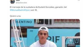 Todos hablan del mensaje en la sudadera de Eudald González, ganador del Mutua Madrid Open sub-16