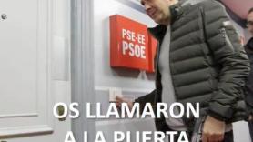 UPN publica y después retira una imagen de Otegi con una pistola tocando a la puerta del PSE