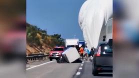 Caos en una autopista por el aterrizaje de un globo de hidrógeno que participaba en una carrera